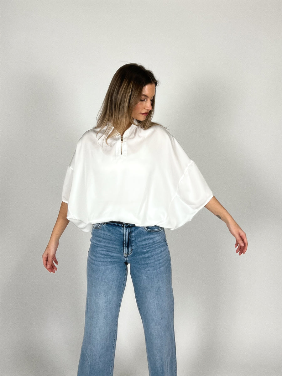 Here or There Satin Top