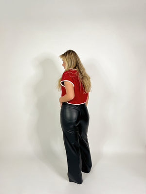 Far Out High Rise Leather Pant