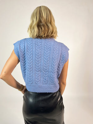 Cable Knit Cropped Sweater Vest