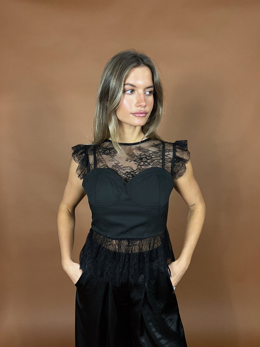 Black Tie Lace Top