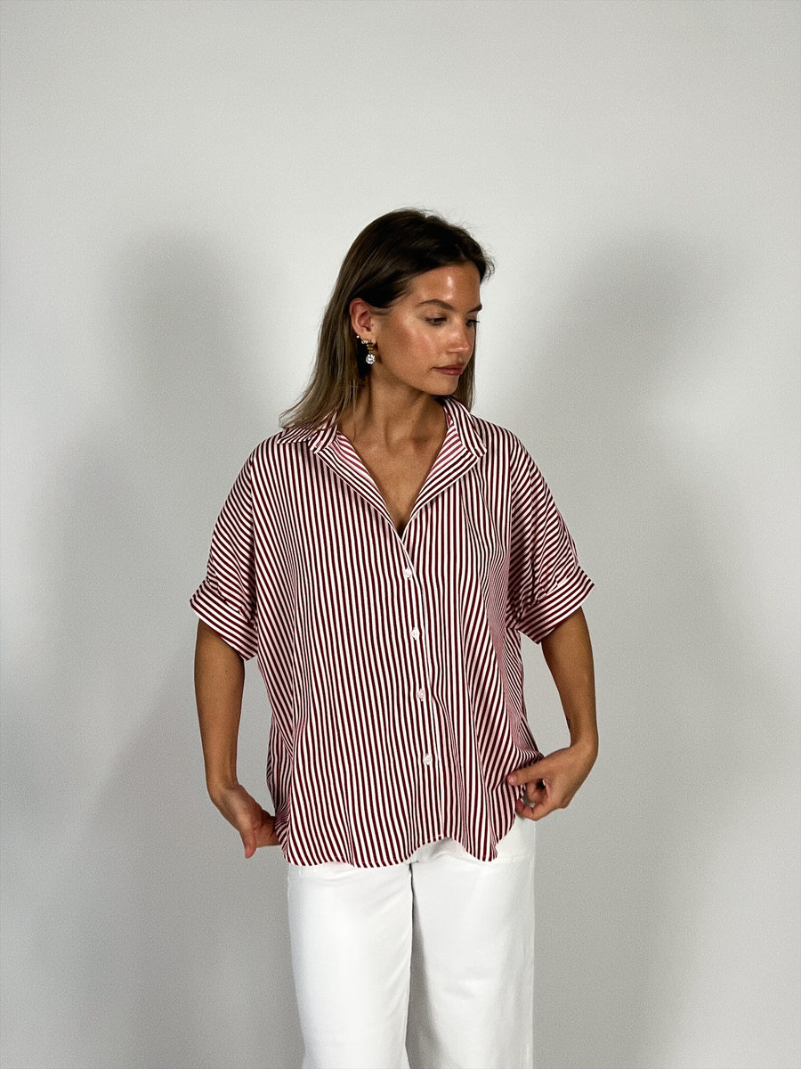 Ruth Stripe Button Up Top