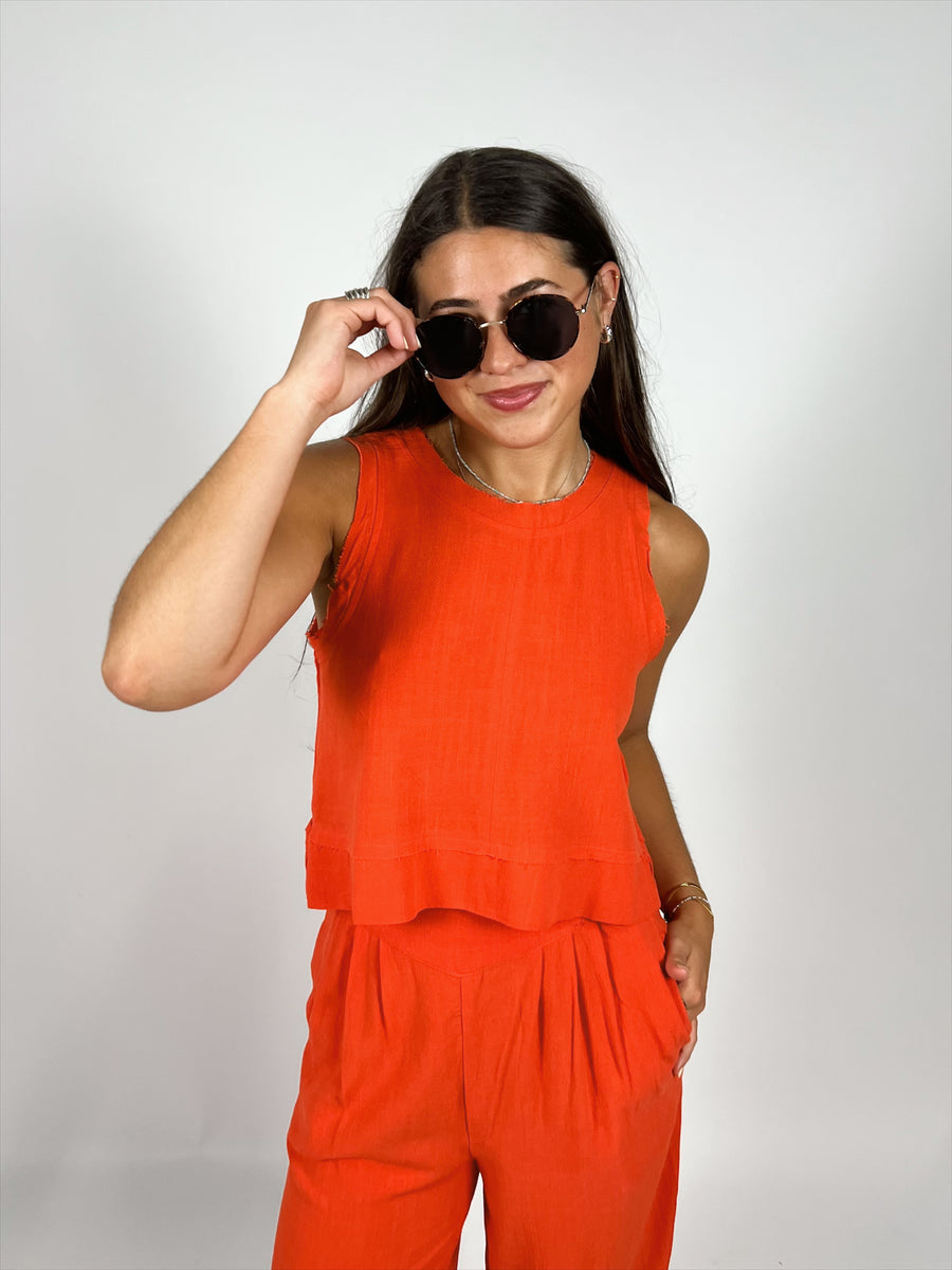 Remi Red Linen Set