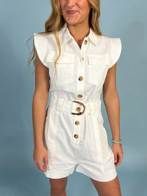 Derby Day Belted Romper