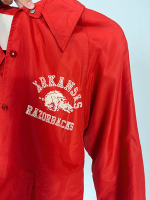 90s Arkansas Razorbacks Rain Jacket