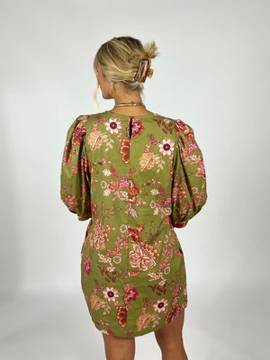 Evergreen Floral Dress
