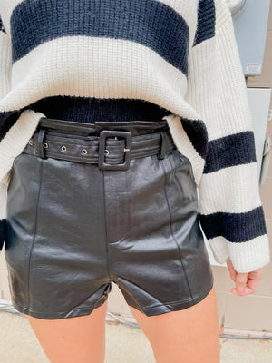 Lori Faux Leather Shorts