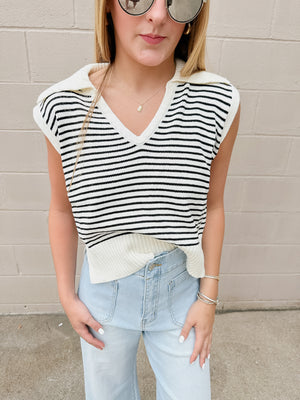 Save It V Neck Knit Top