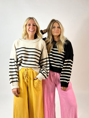 Bestie Stripe Cropped Sweater