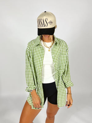 Oversize Gingham Button Down