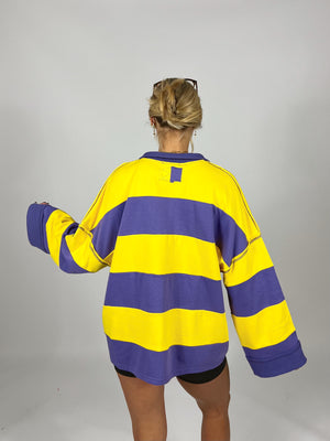 Big Leagues Striped Half Zip