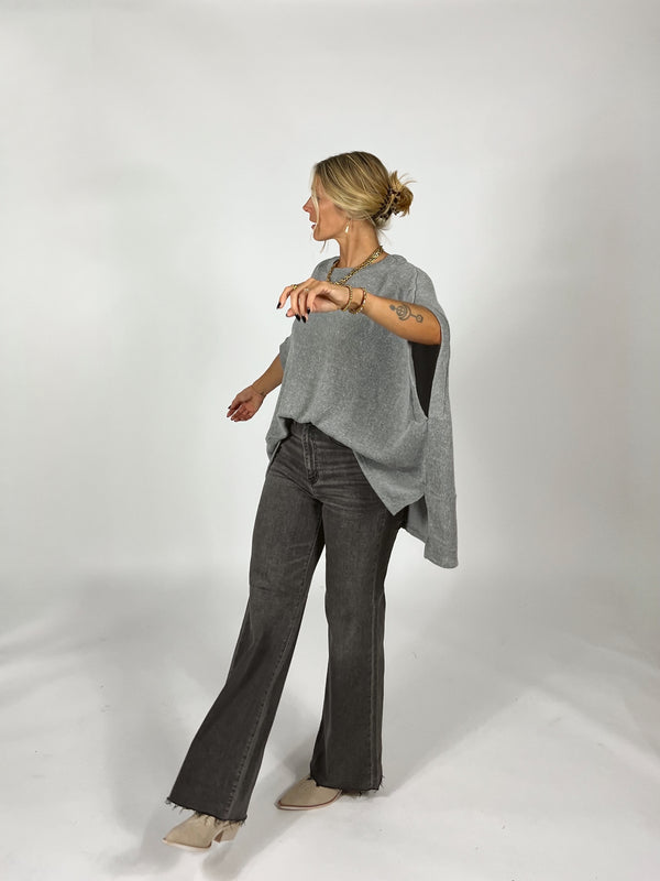 Slate Poncho Top