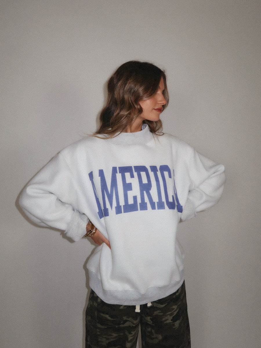 USA/AMERICA Reversible Mock Neck