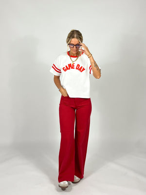 Patch Pocket Red Jeans