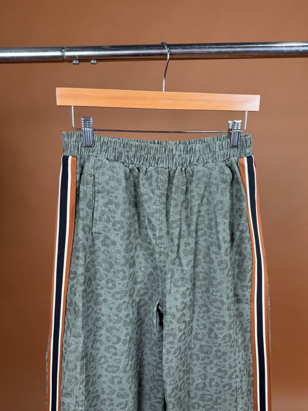 Olive Leopard Wide Leg Pant