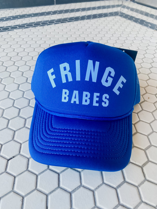 FRINGE BABES Trucker Hat - Navy + Light Blue