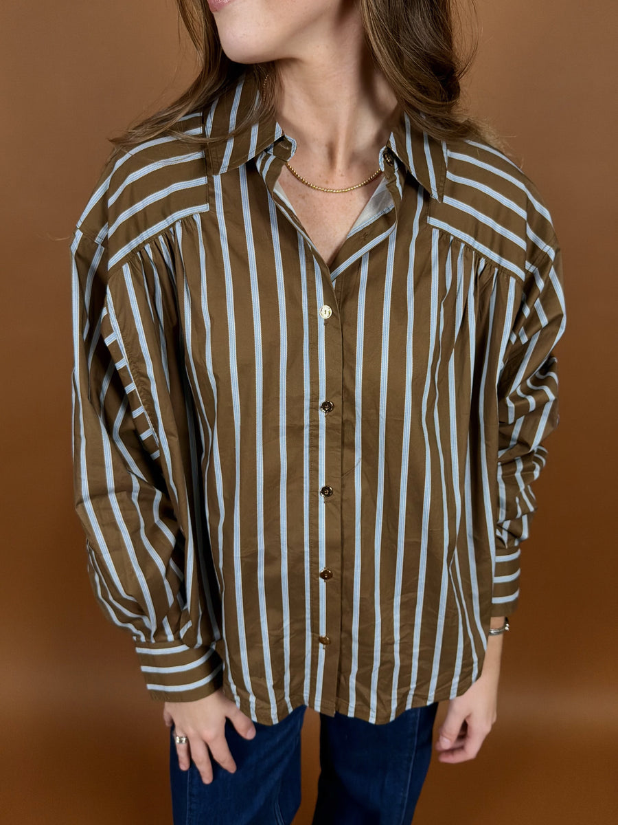 Oxford Stripe Button Up