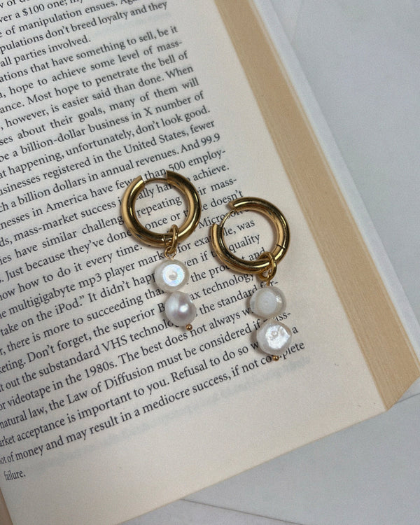 Isabelle Double Pearl Hoop