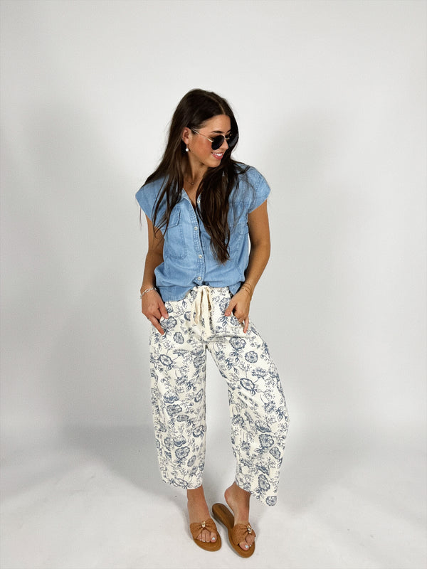 Fresh Flowers Drawstring Pants