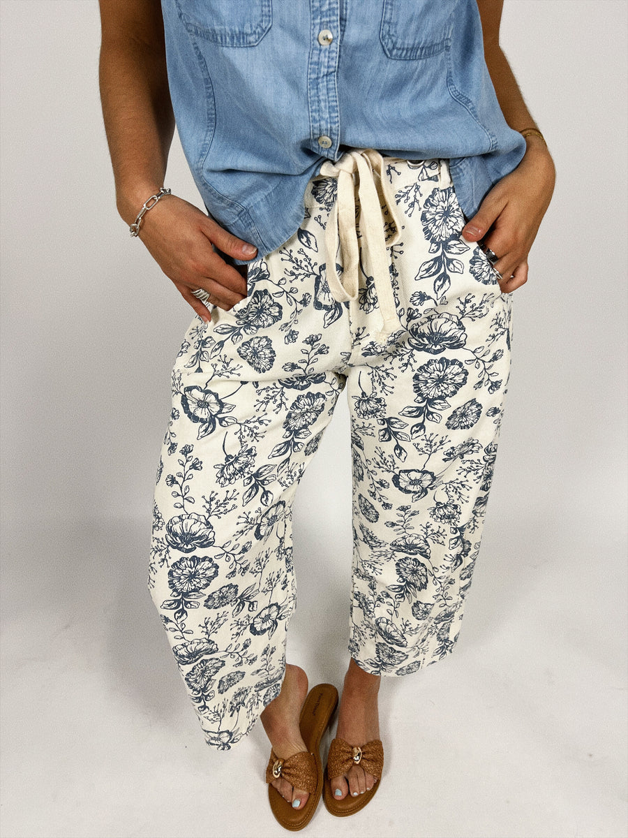 Fresh Flowers Drawstring Pants