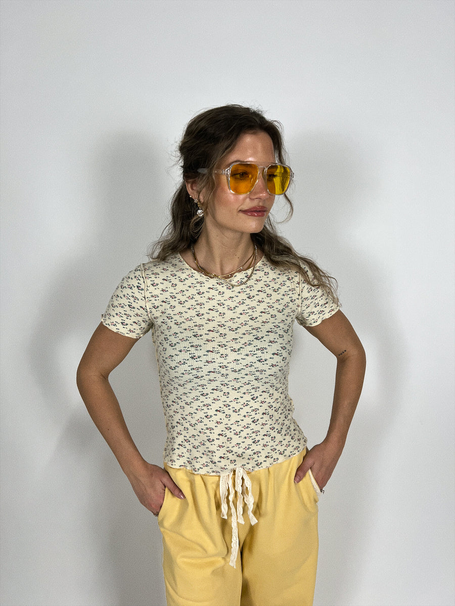 Fiona Floral Waffle Knit Top