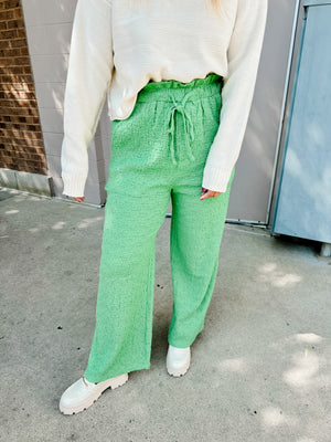 Drawstring Crinkle Pants