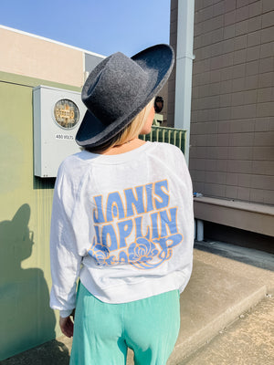 Janis Joplin White Burnout Sweatshirt