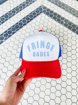 FRINGE BABES Trucker Hat - RED WHITE + BLUE