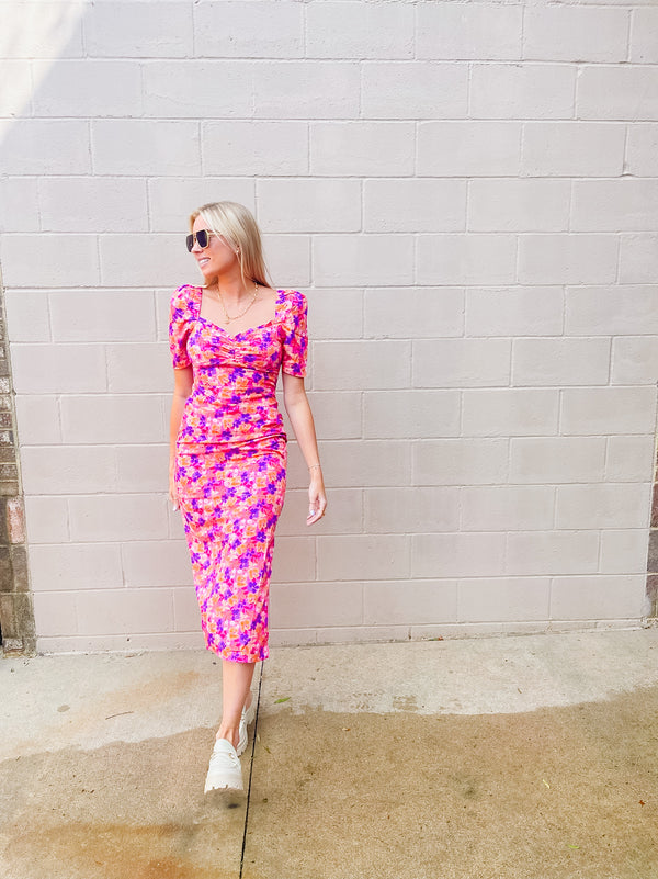 Formal Floral Midi Dress