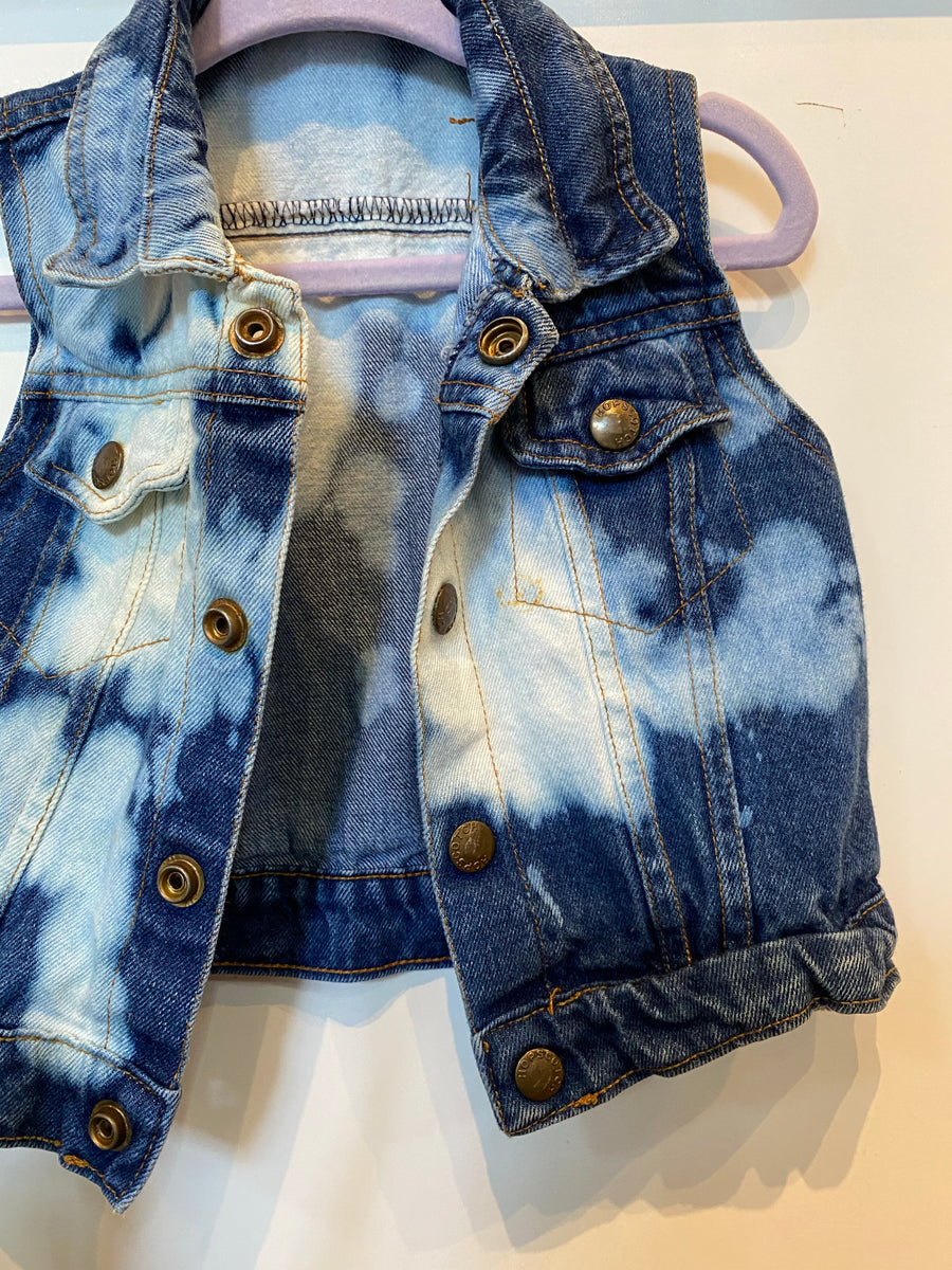 KIDS : Acid Wash Denim Vest : 18month (#2)