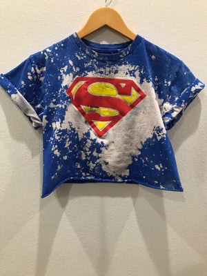 KIDS : Superman Acid Wash Crop Tee (#152)