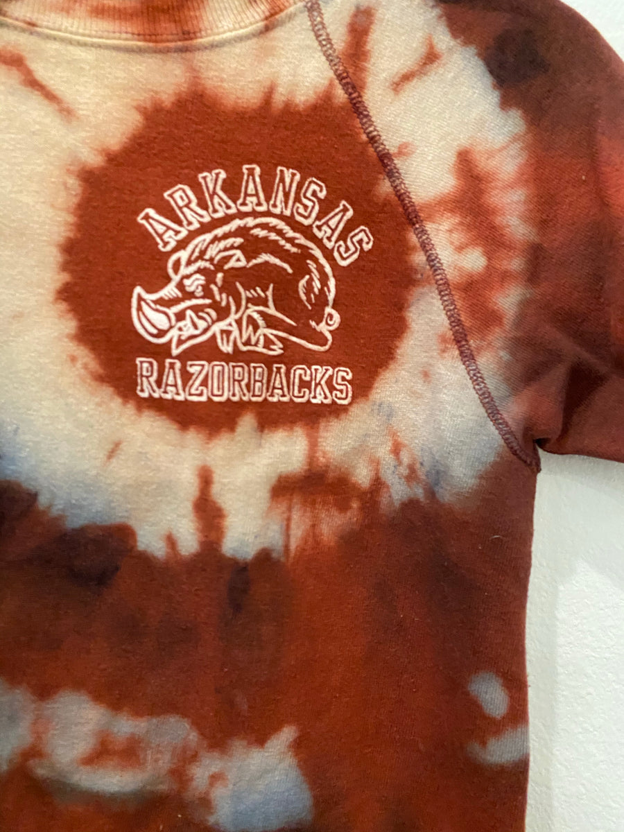 KIDS: Tie Dye Ark Razorbacks Pullover/Tunic : Small (#218)