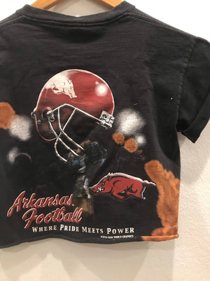 KIDS : Arkansas Football Acid Wash Crop Tee