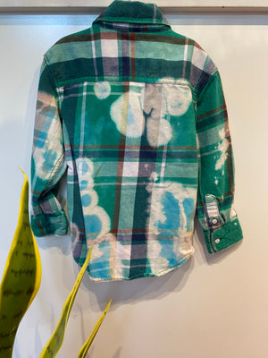 KIDS : Green Acid Wash Flannel : 3T (#110)